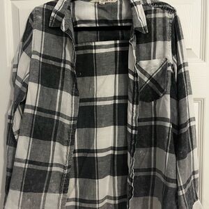 Distressed Gray and White Flannel